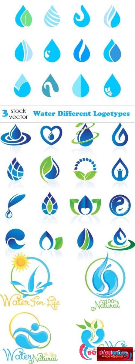 Vector logo giọt nước và thiên nhiên