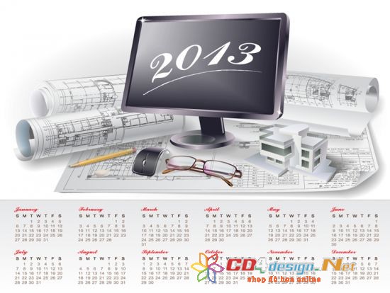 Mẫu lịch creative calendar 2013design vector