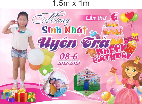 Mẫu phông sinh nhật cho bé file vector | Share Phông Sinh nhật #3